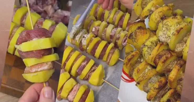 Ətli dadlı kartof şiş kababı RESEPT