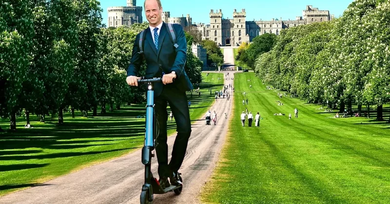 Принцу Уильяму запретили ездить на электросамокате в Виндзорском парке