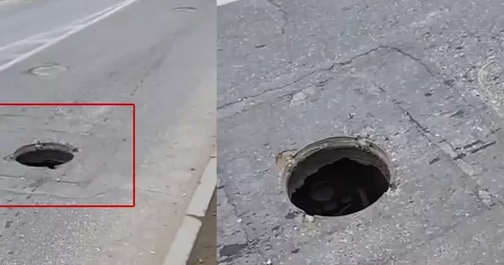 Опасная ловушка: открытый люк подвергает риску водителей в Сабунчинском районе Баку