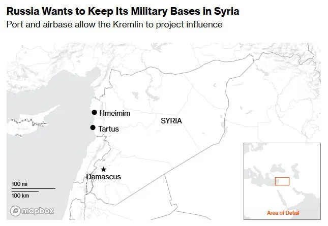 Bloomberg: Россия пытается сохранить военное присутствие в пост асадовской Сирии