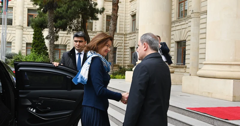 Ceyhun Bayramov Sloveniya XİN rəhbərini qarşılayıb