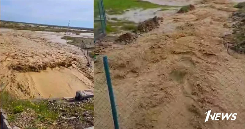 Платную трассу в Азербайджане затопило селевыми потоками ВИДЕО