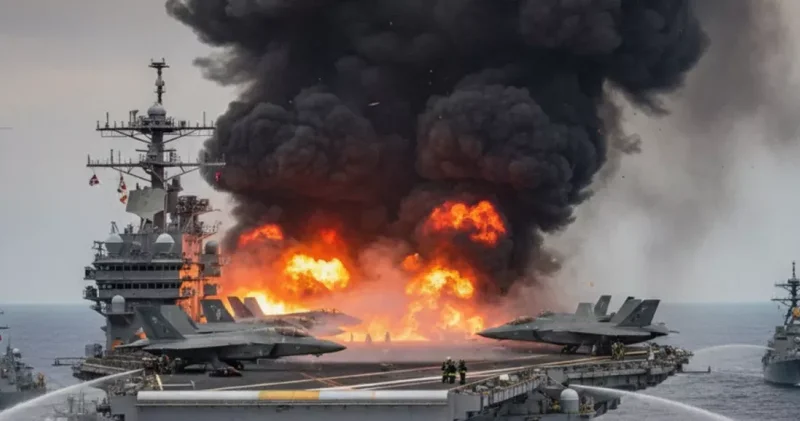На авианосце USS Dwight D. Eisenhower произошёл пожар во время техобслуживания