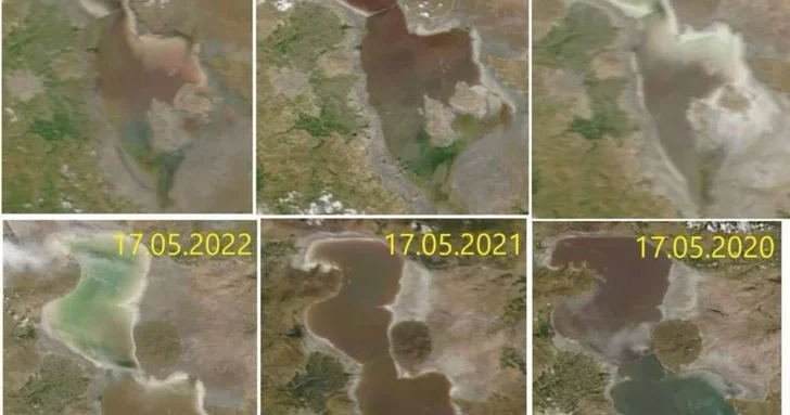 Уровень воды в озере Урмия достиг исторического минимума в мае