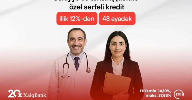 Xalq Bank dan təhsil və səhiyyə işçiləri üçün sərfəli kredit