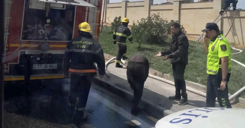 Yanğın başladı: Yolda uzun tıxac yarandı FOTOLAR