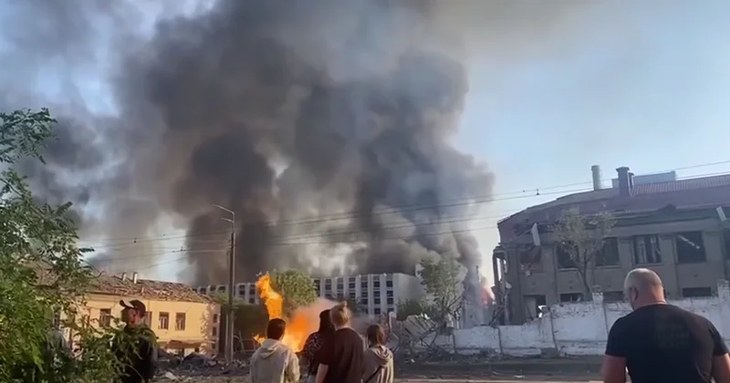 Rusiya Kiyevə raket və PUA zərbələri endirib