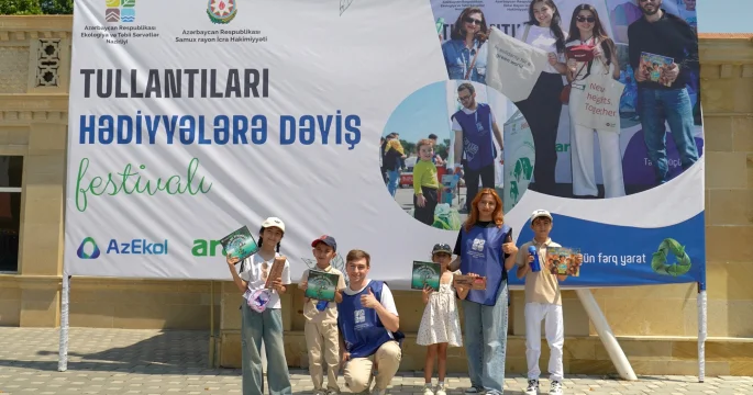 “Tullantıları hədiyyələrə dəyiş” tədbiri Samuxda keçirilib