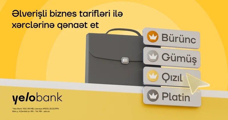 Yelo Bank dan sahibkarlar üçün sərfəli tarif paketləri
