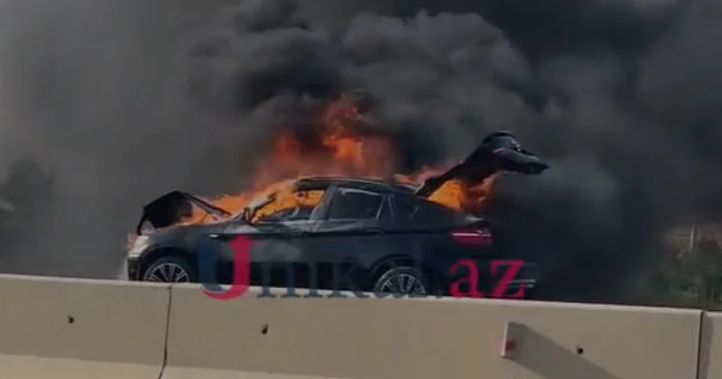 BMW X6 yanaraq kül oldu VİDEO