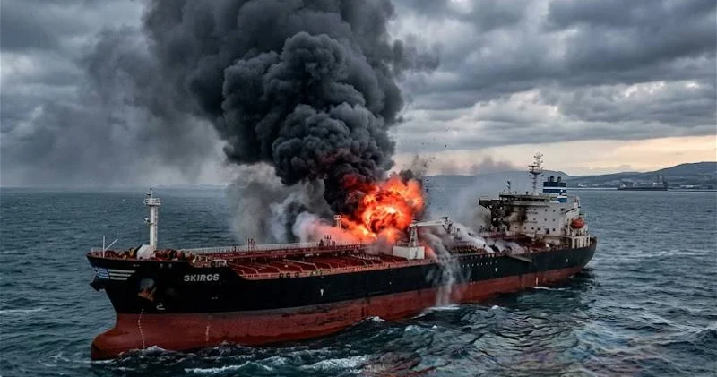 Греческий нефтяной танкер Skiros подвергся удару под Новороссийском