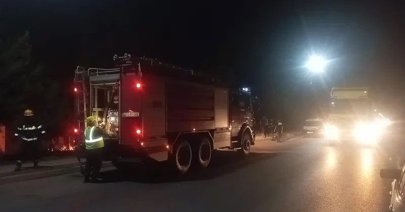 Bakı Quba yolunun kənarında OBYEKT YANIB
