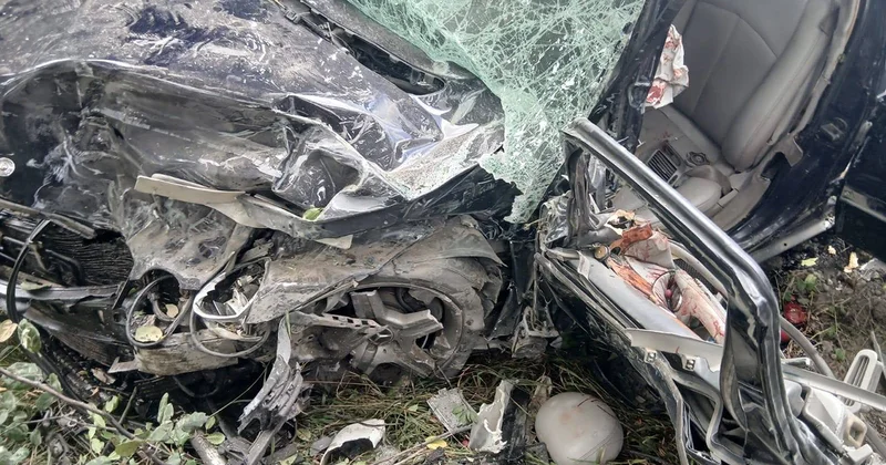 Qubada qəzada 5 nəfər yaralandı, biri uşaqdır Foto