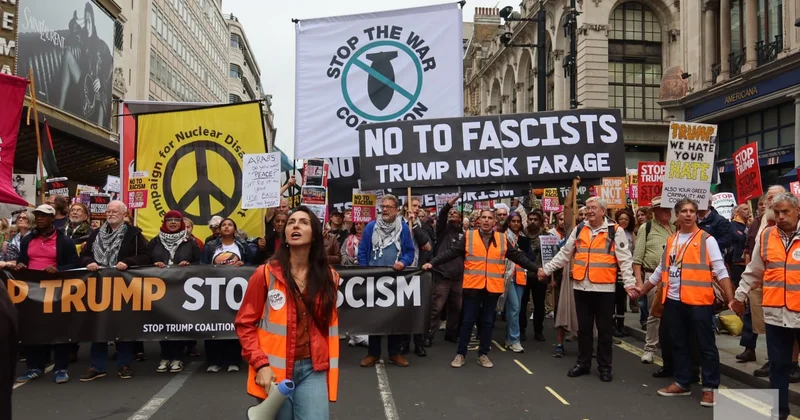 Londonda Trampın səfərinə qarşı ETİRAZ AKSİYASI keçirilir FOTO