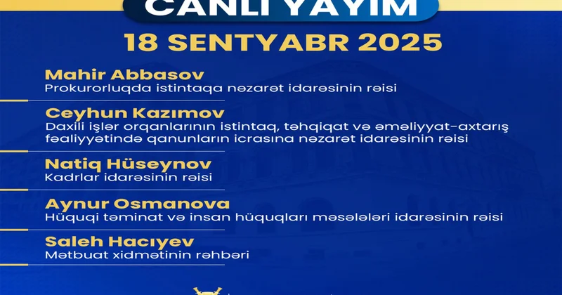 Baş Prokurorluğun idarə rəisləri canlı yayımda sualları cavablandıracaq