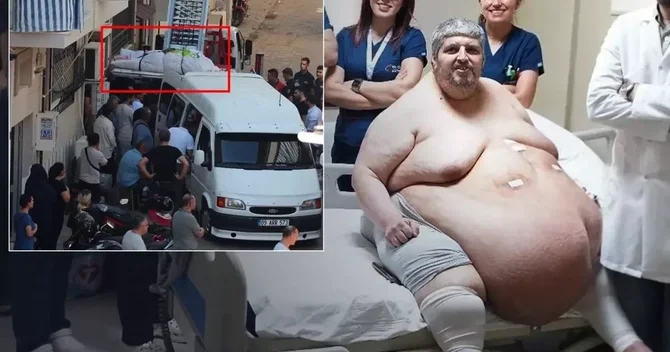 310 kiloqram olan Barış Yıldırımın cənazəsi evdən bu formada çıxarıldı