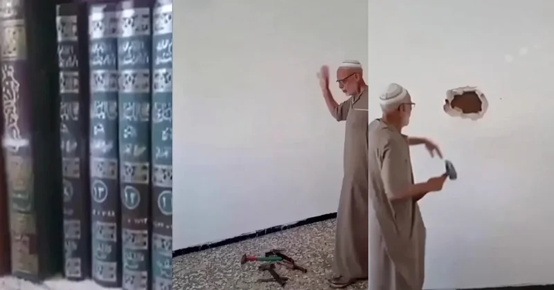 Alim gizli kitabxanasını üzə çıxardı VİDEO