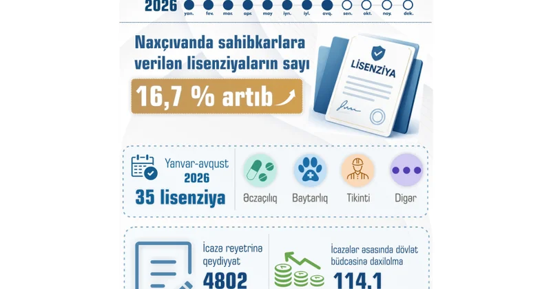 Naxçıvanda sahibkarlara verilən lisenziyaların sayı 16 faizdən çox artıb