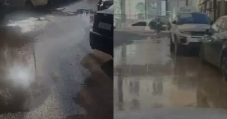 Xırdalanda boru partladı, şəhəri su basdı VİDEO