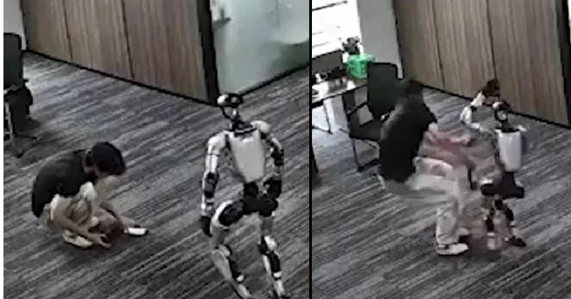 Çində şok anlar! Robot layihələndiricisinə hücum etdi
