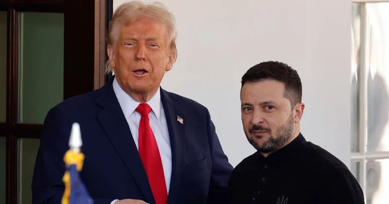 Tramp Ağ Evdə Zelenskini qarşıladı VİDEO