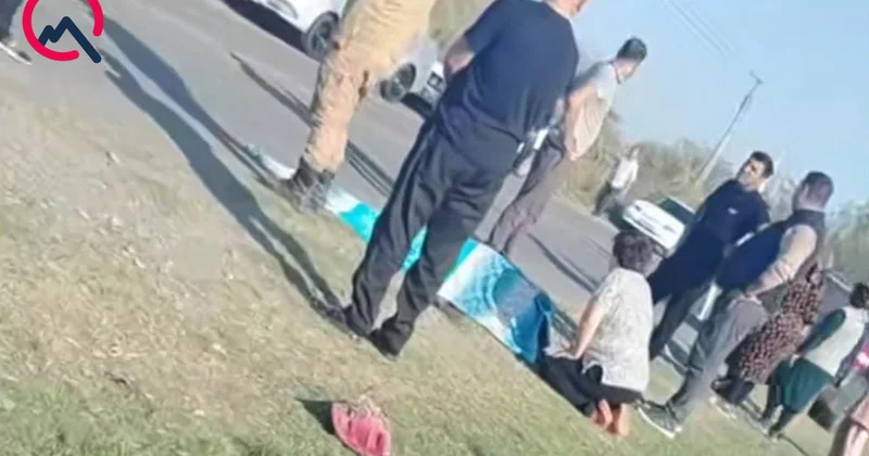 Tərtərdə iki avtomobil toqquşdu, yol kənarındakı piyada öldü Foto