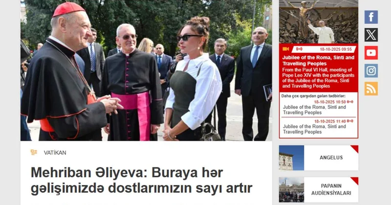 “Vatican News” portalı Birinci vitse prezident Mehriban Əliyevanın Vatikana səfərinə dair AZƏRTAC ın materialları əsasında məqalə yayıb
