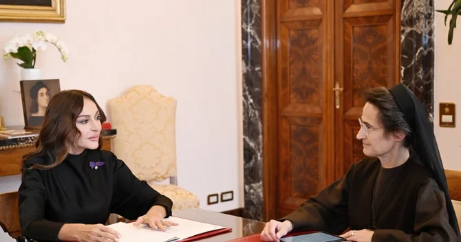 Mehriban Əliyevanın Vatikan şəhər dövlətinin qubernatorluğunun prezidenti ilə görüşü olub
