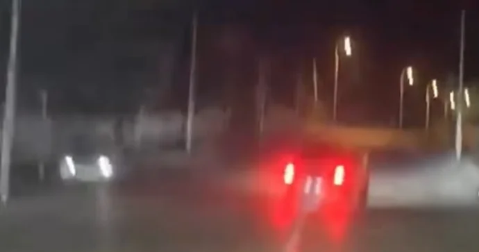 Gecə yarısı ruçnoy çəkən sürücü maşını belə fırlatdı VİDEO