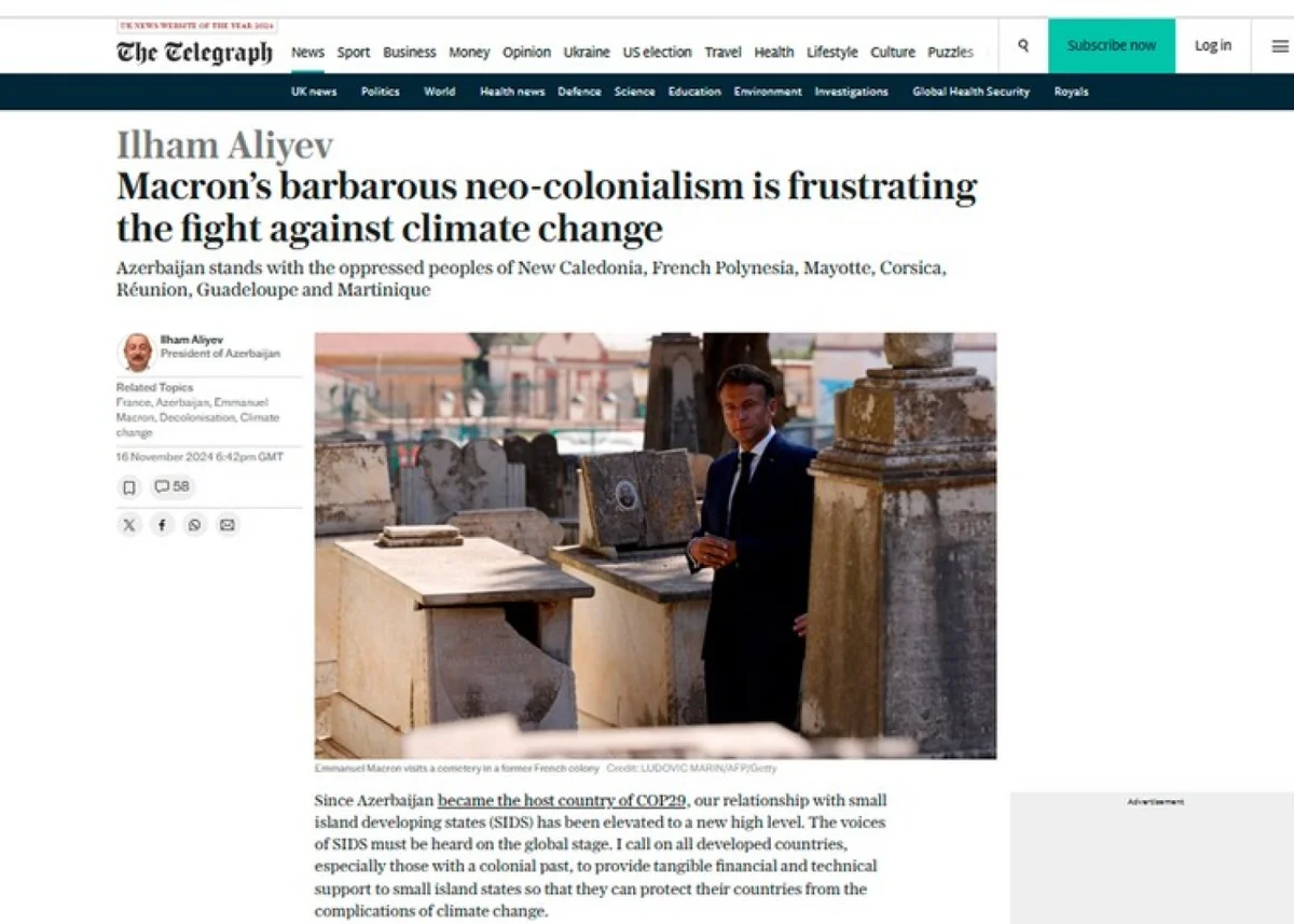 “The Telegraph” İlham Əliyevin çıxışını işıqlandırdı KONKRET