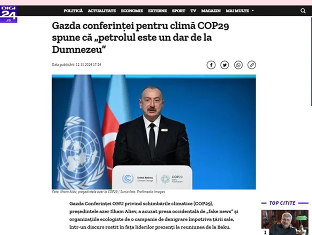 COP29 dünya mediasının diqqət mərkəzindədir