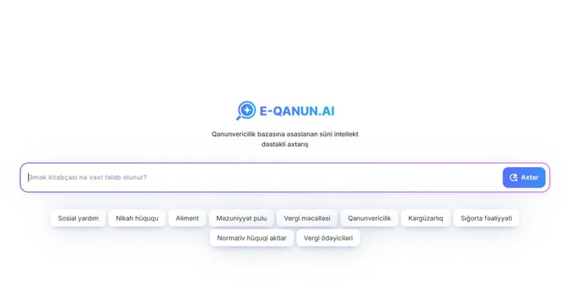 “E qanun.ai”nin mobil tətbiq versiyasının istifadəyə verilməsi nəzərdə tutulur