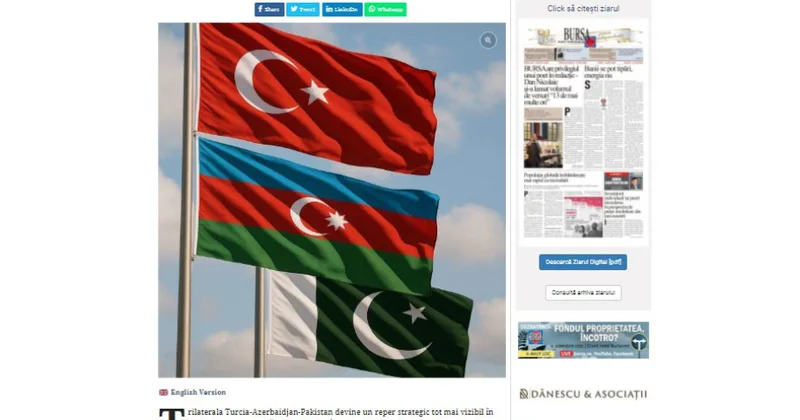 Rumıniyalı analitik :Ankara Bakı İslamabad əməkdaşlığı yeni çoxtərəfli Avrasiya arxitekturasının strateji dayağıdır