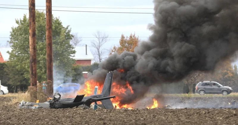 Konqoda nazirin təyyarəsi qəza enişi edərək yanıb
