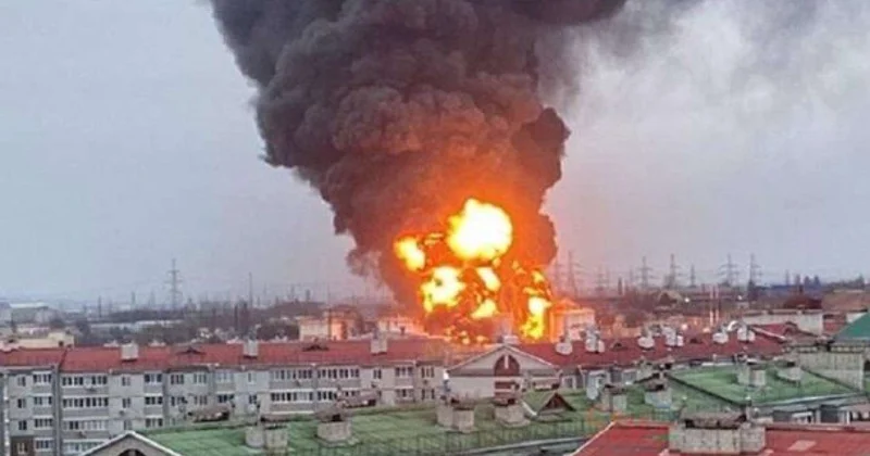 Belqoroda PUA zərbəsi: Ticarət mərkəzi alışdı