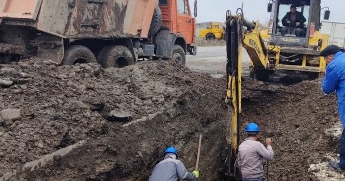 Magistral xətdə qəza: bu rayonun bir hissəsi susuz qaldı Foto