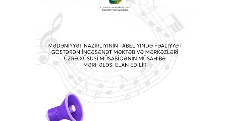 İncəsənət məktəb və mərkəzləri üzrə xüsusi müsabiqənin müsahibə mərhələsi elan edilib
