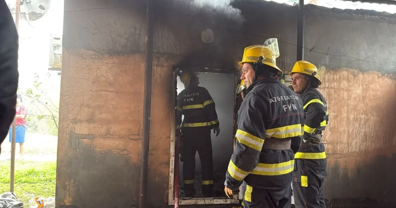 İmişlidə evin həyətində yanğın baş verib