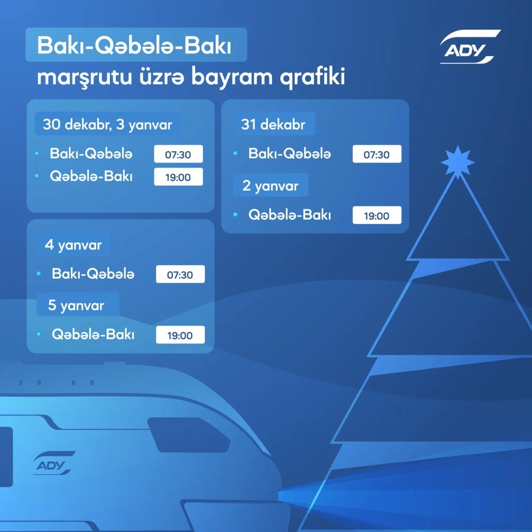 В праздничные дни будут осуществлятьcя ежедневные ж/д рейсы по маршруту БакуГабалаБаку