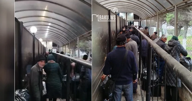 Biləsuvar gömrük postunda nə baş verir? Naxçıvandan gələnlər saatlardır soyuqda gözləyir