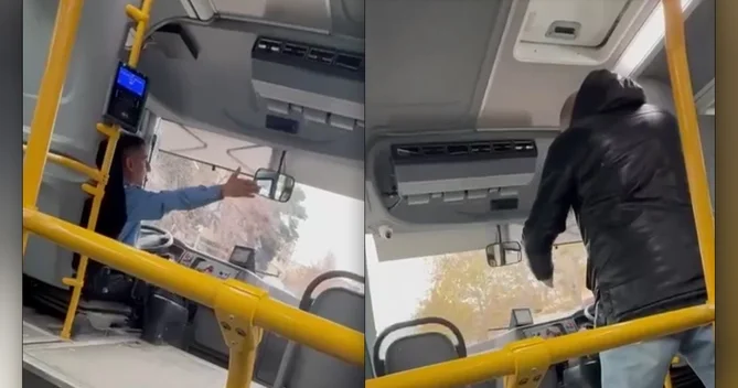 Avtobusda sürücü ilə sərnişinlər arasında GƏRGİNLİK Pivəxana doludur belə qızlarla...