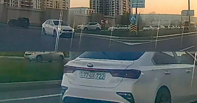 Bakıda sürücü kobud qayda pozdu Dairəyə əks istiqamətdən daxil oldu VİDEO