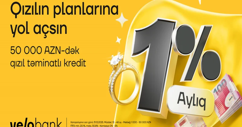 Aylıq cəmi 1% dən qızıl təminatlı kredit!