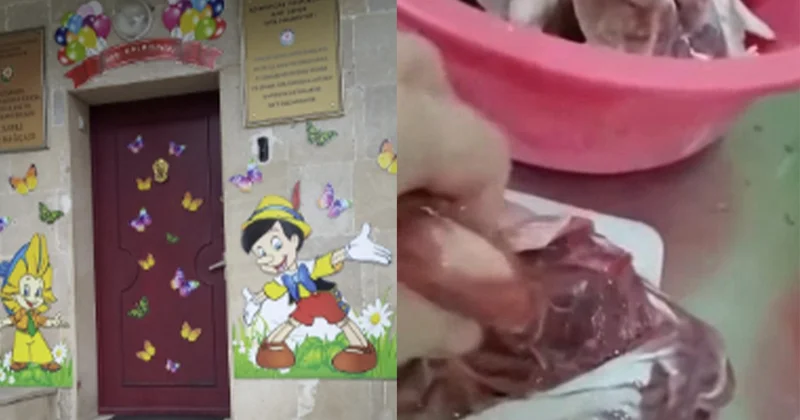 Bu bağçada uşaqlara keyfiyyətsiz ət verilir? Video