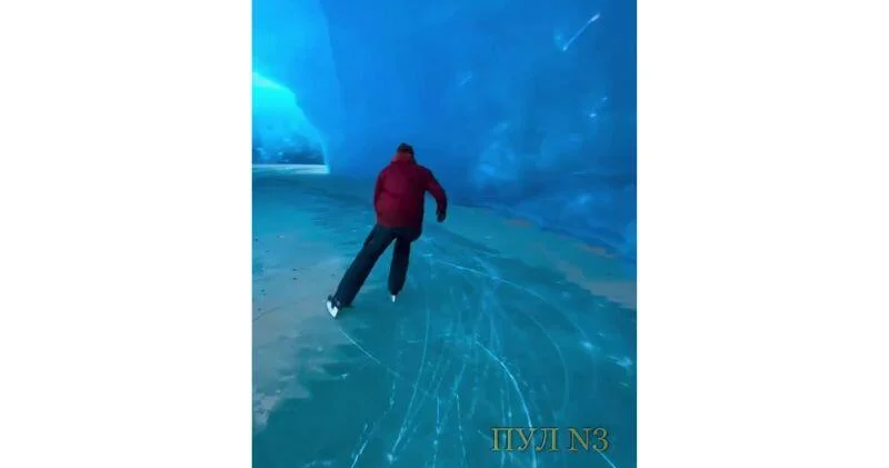 Норвежский фигурист прокатился внутри айсберга на Аляске ВИДЕО