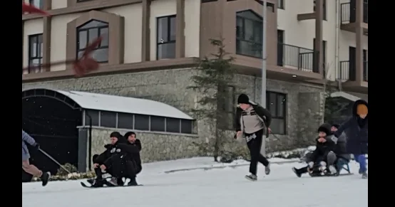 В Кяльбаджаре жители наслаждаются зимней сказкой ВИДЕО