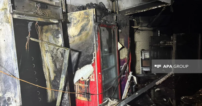 Sahil metrostansiyasının yaxınlığında dönərxanada baş verən yanğın söndürülüb FOTO YENİLƏNİB