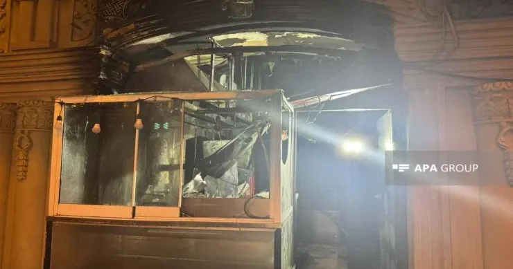 Sahil metrosunun yaxınlığında dönərxanada baş verən yanğın söndürüldü VİDEO