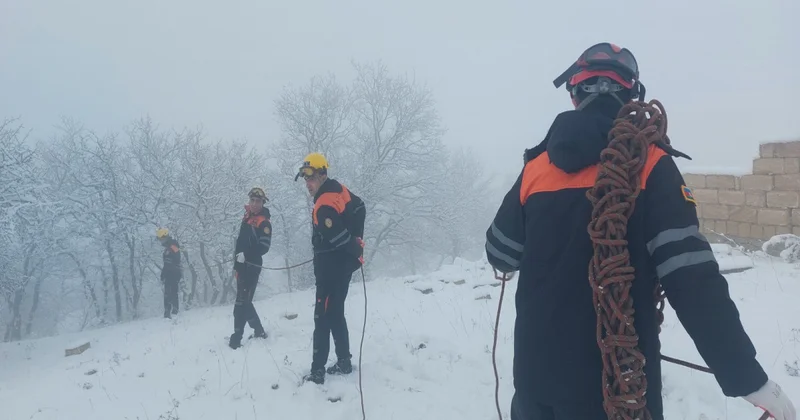 FHN qarlı havada axtarış xilasetmə ilə bağlı təlim keçirib