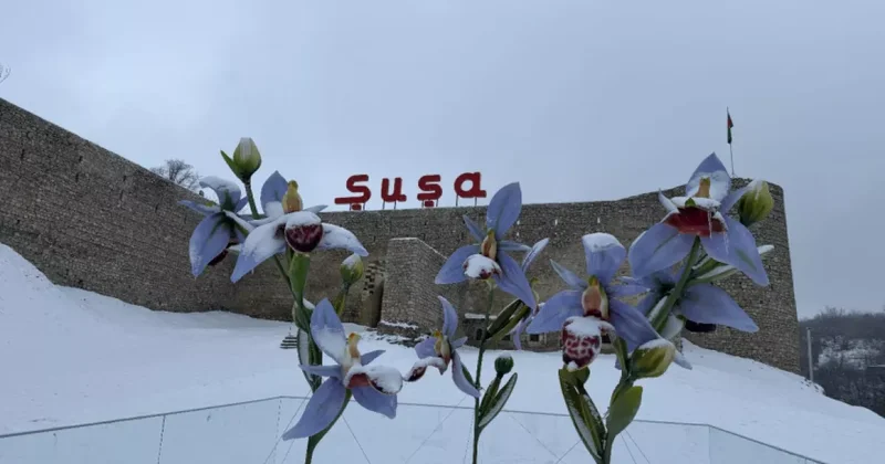 Горная красавица Шуша укуталась в белое покрывало ФОТО